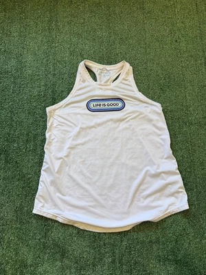 Camiseta sin mangas Life is Good Active para mujer al aire libre hacer ejercicio correr lindo gráfico M Foto 1 de 4