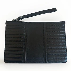 Botkier TZ New York Wristlet New York Black Leather Clutch Organizer Brand New - Picture 1 of 5