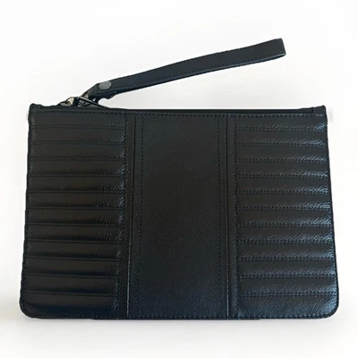 Botkier TZ New York Wristlet New York Black Leather Clutch Organizer Brand New - Image 1 of 4