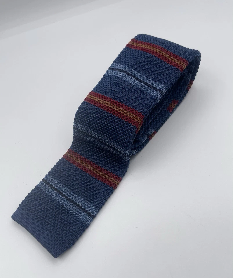 Corbata tejida Daniel Cremieux azul 100 % seda para hombre hecha en Italia Foto 1 de 4