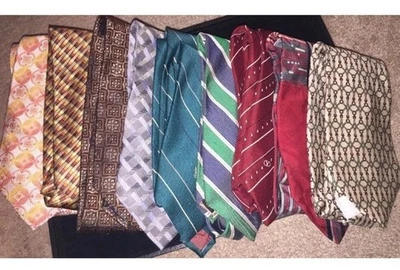 LOTE DE 9 CORBATAS DE SEDA DE DISEÑADOR PARA HOMBRES VALENTINO MASSIMO YSL SMYTHE RENZO + Foto 1 de 4