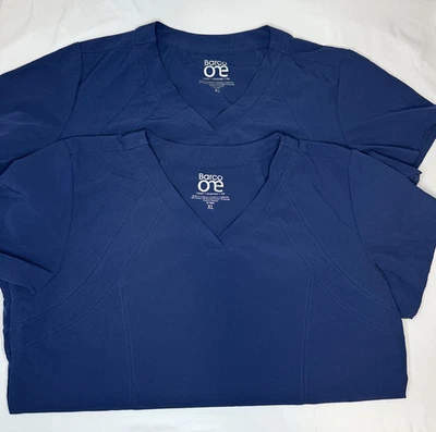 Camisetas Médicas Barco One para Mujer - 4 Vías Elastizadas Cuello en V - Juego de 2 - Talla XL - Azul Marino Foto 1 de 4