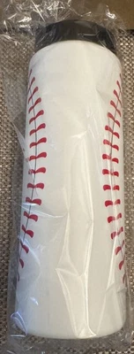 Nueva botella de agua de plástico rojo/blanco de béisbol de 20 OZ Onza Foto 1 de 3