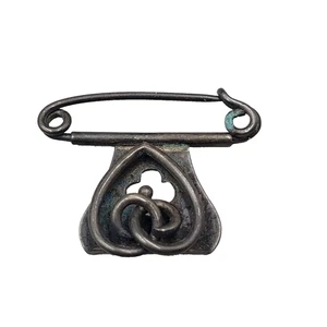 Antique Victorian Sterling Silver Watch Clip Pin Vintage - Picture 1 of 8