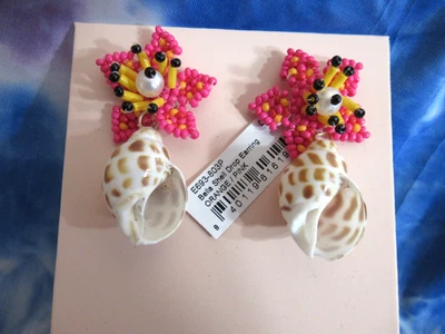 100% Authentic MIGNONNE GAVIGAN  Bella Shell  Seed Beads Earrings NWT - Imagem 1 de 4