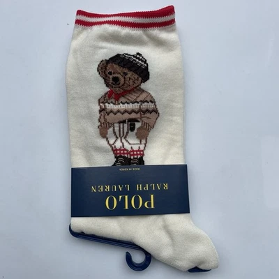 Polo Ralph Lauren女式Polo Bear裤袜象牙白 — 第 1/4 张图片