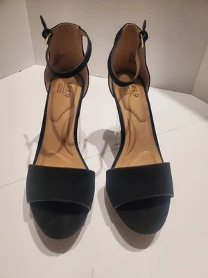 Apt. 9 女式 10 码黑色 Mariana 踝带麂皮绒高跟鞋全新非常性感! — 第 1/4 张图片