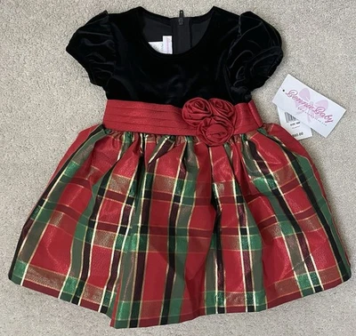 NWT's Bonnie Baby 18M "Gerson Plaid Party Dress" Special Occasion - Image 1 of 4