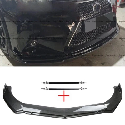 Carbon Fiber Front Bumper Lip Spoiler Splitter + Strut Rod For Lexus RX350 RX450 Foto 1 de 4