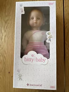 American Girl Bitty Baby 6 BB6 Pink Stripe Green Eyes Blonde Hair NEW In Box - Picture 1 of 7