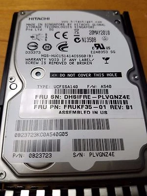 Hitachi Ultrastar C15K147 HUC151414CSS600 147GB 15K 2.5" SAS Hard Drive HDD - Image 1 of 2