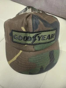 VTG 1980s goodyear camo hat swingster made in the usa snap back trucker hat - Picture 1 of 4