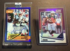 2018 Honors FOTL Sony Michel LOT x2 Rookie Blue AUTO SP /5 + Purple /9 - Bild 1 von 4