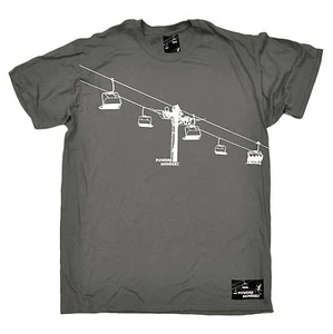 Ski Lift Mens T-SHIRT winter skiing party gift present tee birthday funny gift - Picture 1 of 11