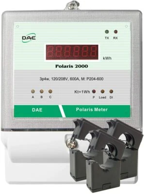 DAE P204-600 KIT, 600A, UL, kWh Smart Submeter, 3P4W, 120/208V, 3 Split Core CTs - Image 1 of 4