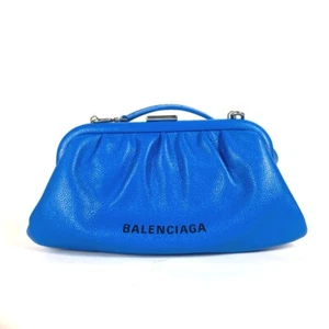 BALENCIAGA 618895 Cloud XS Logo Borsa Nuvola Marsupio Bicolore 2WAY Borsa a Spalla Ba... - Foto 1 di 16