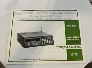 Realistic Pro-2020 Instrukcja skanera nr kat. 20-112 Radio Shack Odbiornik AM/FM - Zdjęcie 1 z 3