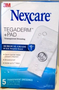 3M Nexcare Tegaderm + Pad Surgical Grade Transparent Dressing, 5 Count - Picture 1 of 2