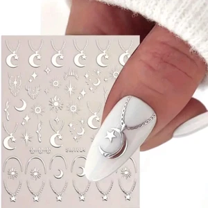 Nail Art Aufkleber Silberstreifen Wickel selbstklebend Aufkleber Dekor Design Transfer 3D - Bild 1 von 4
