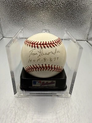 Tom Lasorda HOF 1997 Los Angels Dodgers Autographed OML Baseball PSA DNA Cert - Image 1 of 4