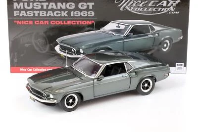 1:18 ACME 1969 Ford MUSTANG Gt Fastback Dark Verde Bello Auto Edizione - Immagine 1 di 4
