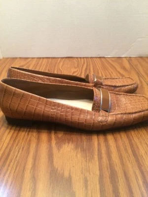 Talbots Zapatos Mujer Mocasines 6.5 Imitación Cuero Tostado Serpiente Piel Carrera Trabajo Informal Foto 1 de 4