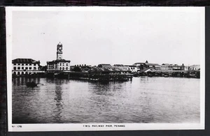 MALAYA PENANG FMS RAILWAY PIER c1940s OLD PHOTO POSTCARD (L461) - Imagen 1 de 2