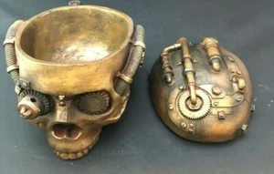 Design Toscano Rectangular Steampunk Skull Containment Vessel - Picture 1 of 4