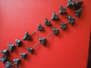 J6809 ANTIKE HALSKETTE GETROCKNETE WASSERKASTANIEN NUSS FLEDERMAUS NÜSSE CALTROPS SIEHE BESCHREIBUNG - Bild 1 von 9