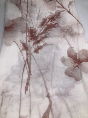 No. 918 Sura Floral Sheer 3”Rod Pocket Curtain Panel, 50” x 63" Tans/Dark Reds - Изображение 1 из 4