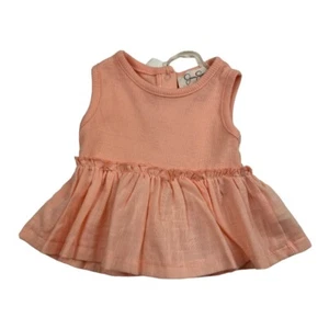 Jessica Simpson Shirt Baby Girl 0-3 Months Pink Flowy Ruffle Short Sleeve Shirt - Picture 1 of 5