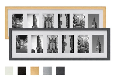 AMH BILDERRAHMEN Collage Madera Marco Galería con Picaporte para 6 Fotos 10x15 13x18