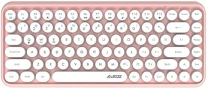 Ajazz Stable Wireless Bluetooth Round Keycap Keyboard Windows IOS Android PINK - Picture 1 of 1