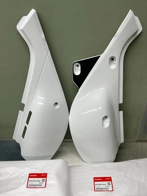 Juego Paneles Cubierta Lateral Izquierda Derecha XR650 L 93-21 Genuino Honda Nuevo Blanco Foto 1 de 4