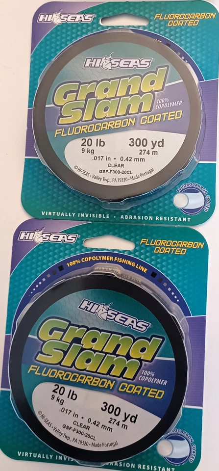 Dos (2) carretes línea de pesca de copolímero HiSeas prueba de 20 lb 300 yardas cada uno transparente Foto 1 de 1