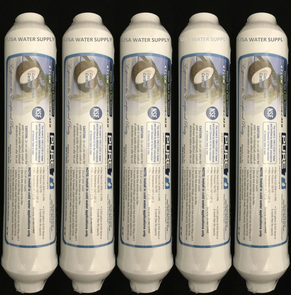 Post Inline Carbon GAC Water Filter 5 Pack Reverse Osmosis RO Ice T/33  - Image 1 of 1