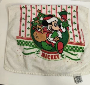 Vintage Disney Christmas Kitchen Dish Towel Mickey Mouse Bag of Toys Franco - Picture 1 of 8