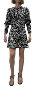 TOPSHOP DRESS UK10 EU38 US6 black white floral short cold back BNWT - Picture 1 of 13