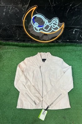 Chaqueta de cuero sintético Sam Edelman rosa polvoriento para mujer talla grande defectos LG nueva con etiquetas Foto 1 de 4