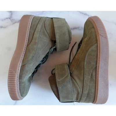 Puma Tenis Mujer 10.5 Plataforma Mediados OW Oliva Noche Gamuza Parte Superior Alta Zapatos Botas Foto 1 de 4