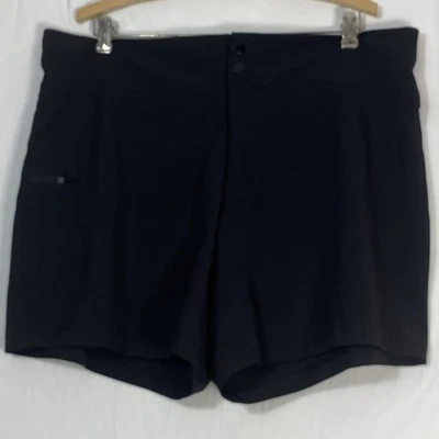 Shorts Avalanche Feminino Preto Caminhada Ao Ar Livre Zíper Bolso Tamanho XL Roupa Ativa - Imagem 1 de 4