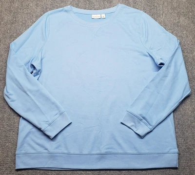 Moletom Kim Rogers Feminino XL Azul Céu Gola Redonda Pulôver Polialgodão Novo - Imagem 1 de 4