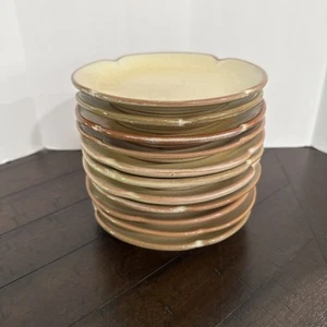 11 Frankoma Pottery Plainsman Desert Gold 5.75” Bread/ Side Plates 5E Scalloped - Picture 1 of 24