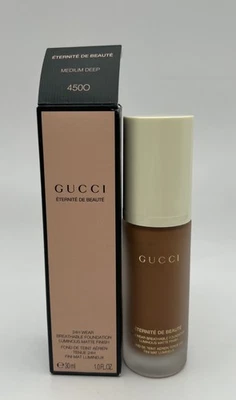 Gucci Foundation 24 Hour Full Coverage Luminous Matte Medium Deep 450O NIB 1 oz - Image 1 of 4