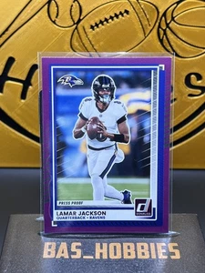 Donruss Lamar Jackson 2025 prueba de prensa púrpura #102 Baltimore Ravens - Imagen 1 de 2