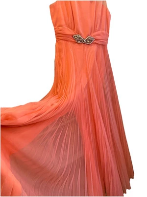 Vtg Pink Palazzo Pants Hostess Jumpsuit Gown Dress S/M - Photo 1/3