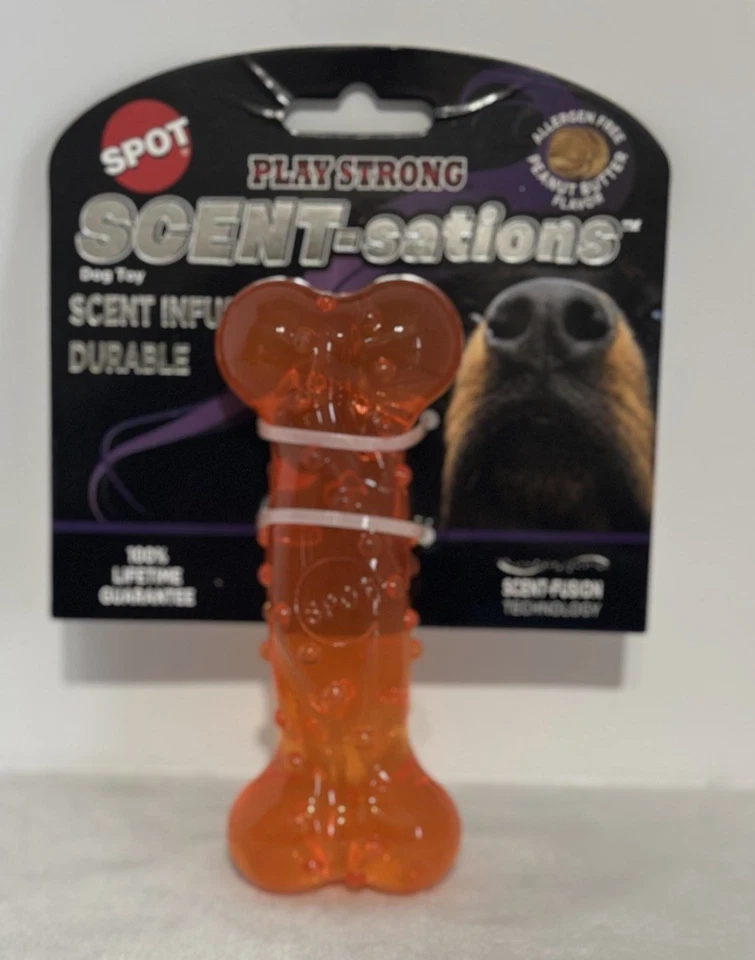 Spot ~ Jugar Strong Scent-Sation mantequilla de maní perro juguete naranja 5”-6” Foto 1 de 1