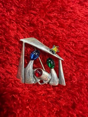 Broche Pin Belén Silpada Escena Navidad Plata de Ley 925 Foto 1 de 3