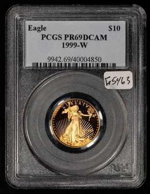 1999-W G$10 1/4 oz Gold American Eagle Proof - PCGS PR 69 DCAM - SKU-G5463 - Image 1 of 4