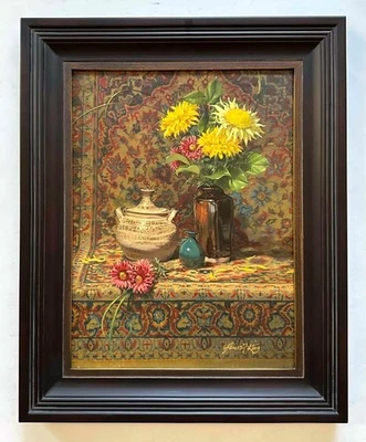 James F King - Bodegón floral con alfombra - Realista contemporáneo de California/Oregón Foto 1 de 4